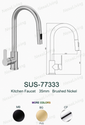 NexaLiving SUS-77333 Pull-Out Kitchen Faucet – Brushed Nickel, Single Handle, Stainless Steel