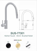 Pull-Down Kitchen Faucet Brushed Nickel / Matte Black